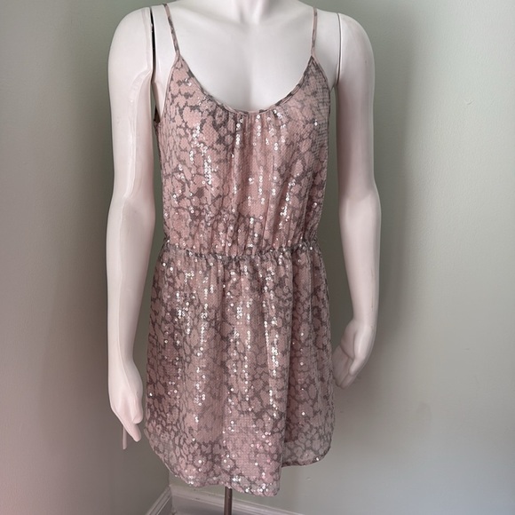 Rebecca Taylor Sequined Leopard Animal Print Dress with Elastic Waist size 6 - Picture 11 of 15